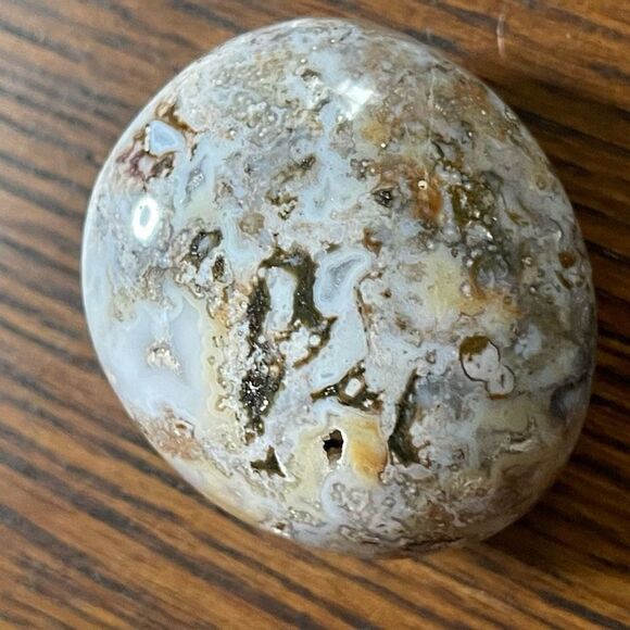 Ocean Jasper palm stone crystal white natural green brown druzy moss agate agati - Picture 9 of 9